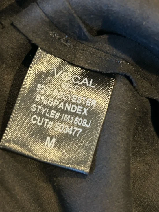 Vocal Black Faux Suede Fringe Cropped Jacket Western Boho Cowgirl Style Medium - Picture 7 of 9